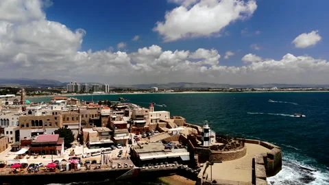 Acre (Akko) Lighthouse Drone Stock Footage 169057503