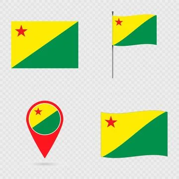 Acre Flag Set, State of Brazil. Stock-Illustration