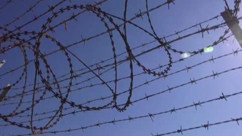 Acre Prison Barbwire 2 Stock Footage 69714322
