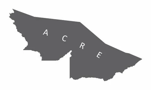 Acre State silhouette map Stock Illustration