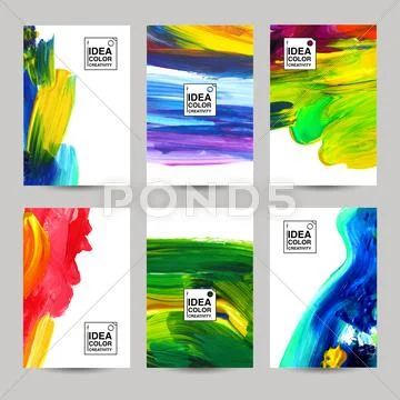 Acrilic Texture Banner Set Stock Illustrationen