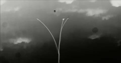 Acrobat Airplane Breaking Formation. Stock Footage 75155505