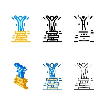 Acrobat balancing color types icon vector flat Stock Illustration