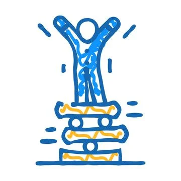 Acrobat balancing icon doodle illustration Stock Illustration