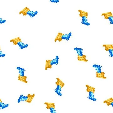 Acrobat balancing isometric icon seamless pattern color Stock Illustration