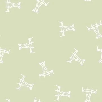 Acrobat jumping on trampoline line vector seamless pattern イラスト素材