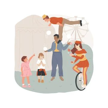 Acrobat performance isolated cartoon vector illustration. Ilustración de archivo