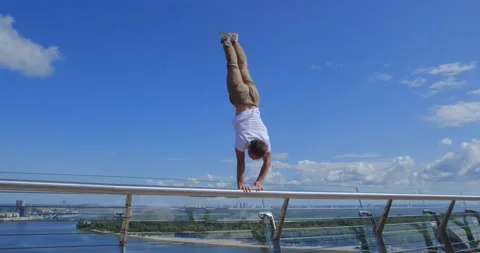 Acrobat performing  tricks 스톡 동영상 159788252