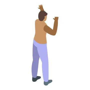 Acrobatic capoeira icon isometric vector. Sport training Stock Illustration