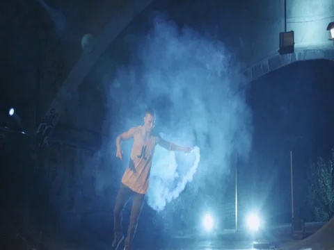 Acrobatic Dance Choreography Performance Free Runner Parkour Back Flip Stock Footage 69918406