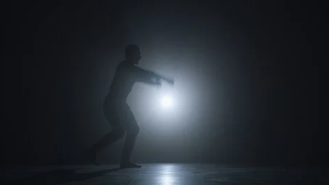 Acrobatic Dance Choreography Performance Free Runner Parkour Back Flip Slow Video stock 111161939