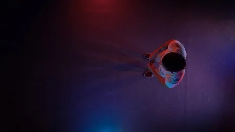 Acrobatic Dance Choreography Performance Free Runner Parkour Back Flip. Top view Video stock 115098159