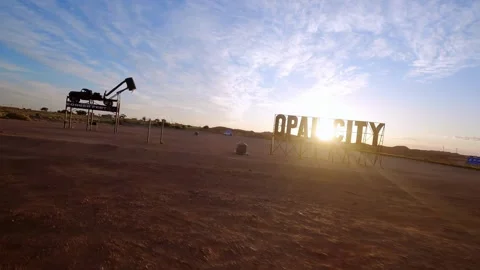 Acrobatic drone flight in the outback of Australia, Coober Pedy Stock Footage 262927434