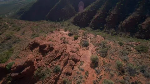 Acrobatic Drone flight over the  Kings Canyon in Australia , AU Stock Footage 262927804