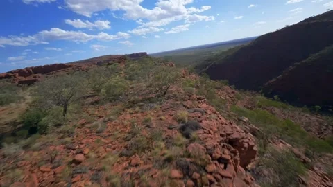 Acrobatic Drone flight over the  Kings Canyon in Australia , AU Stock Footage 262927975