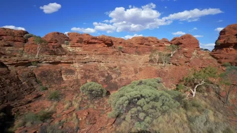 Acrobatic Drone flight over the  Kings Canyon in Australia , AU Stock Footage 262928325