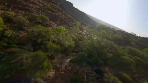 Acrobatic Drone flight over the  Kings Canyon in Australia , AU Stock Footage 262929028
