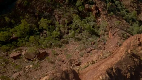 Acrobatic Drone flight over the  Kings Canyon in Australia , AU Stock Footage 262929921