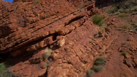 Acrobatic Drone flight over the  Kings Canyon in Australia , AU Stock Footage 262930528