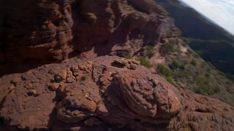 Acrobatic Drone flight over the  Kings Canyon in Australia , AU Stock Footage 262930661