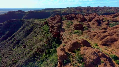 Acrobatic Drone flight over the  Kings Canyon in Australia , AU Stock Footage 262952059