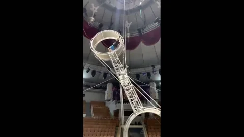 Acrobatic elements in the wheel of death performed by the master of sports Stock Footage 170341065
