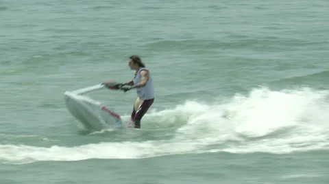 Acrobatic jet ski athlete  Stock Footage 37809328