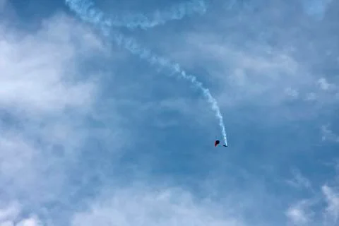 Acrobatic parachutist Stock Photos