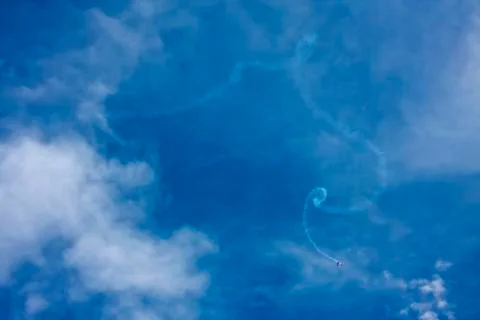 Acrobatic parachutist Stock Photos