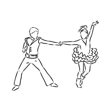 Acrobatic rock dance Acrobatic rock and roll vector Stock Illustration