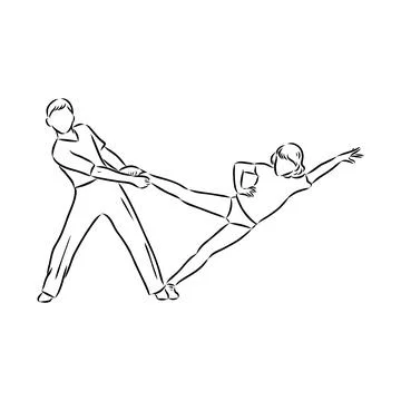 Acrobatic rock dance Acrobatic rock and roll vector Stock Illustration