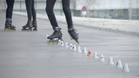 Acrobatic skating with glasses Stock Footage 106178902