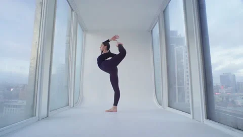 Acrobatic Stretching at Rooftop Studio Video stock 170277849