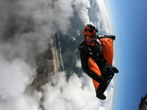 Acrobatic Wingsuit Skydive #1 - 2.7K Stock Footage 113453952