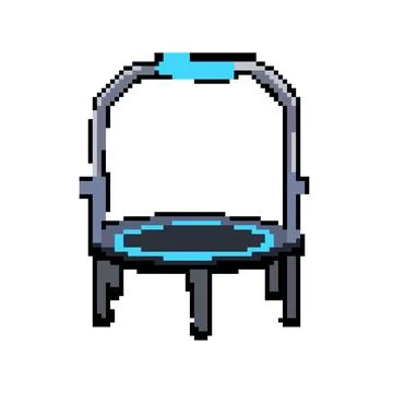 Acrobatics trampoline jumping pixel art vector illustration Stock Illustration