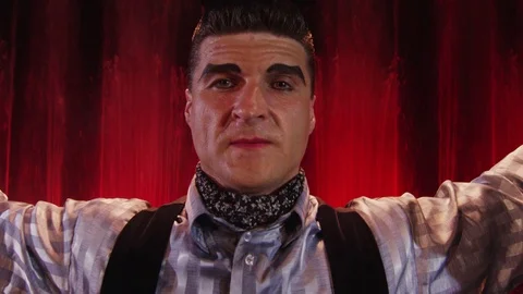 Acrobats performing pair balancing on the head Stock Footage 72197201