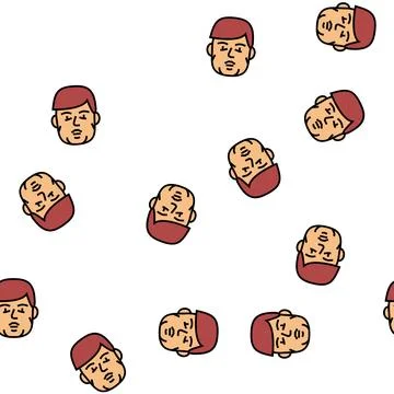 Acromegaly endocrinology vector seamless pattern 库存插图
