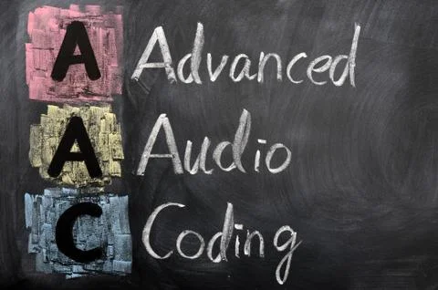 Acronym of aac for advanced audio coding Foto stock