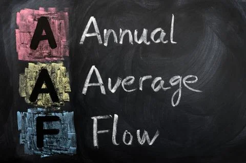 Acronym of aaf for annual average flow Stock Photos