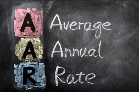 Acronym of aar for average annual rate Stock-Fotos