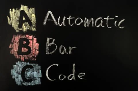 Acronym of abc - automatic bar code Stock Photos