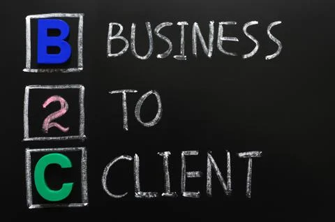 Acronym of b2c - business to client Stock Photos