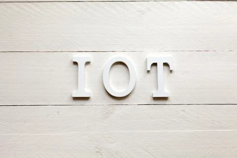 The acronym IOT Internet of things on white background Stock Photos
