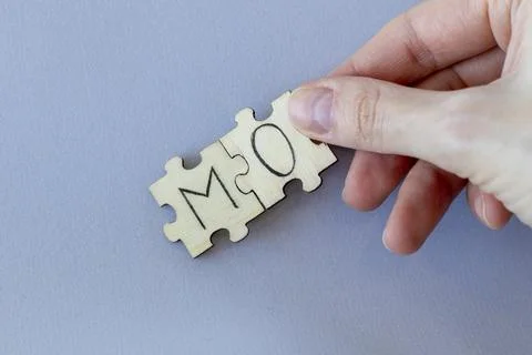 The acronym MO, which stands for Modus Operandi. The letters written on the Stock Photos