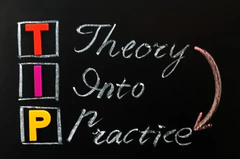 Acronym of tip - theory into practice Stock Photos