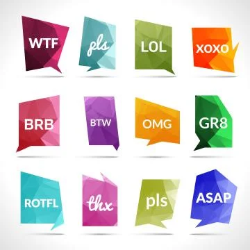 Acronyms Speech Bubbles Stock Illustration