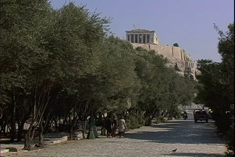 Acropolis and Park Stock Footage 816018