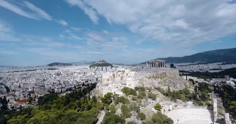 The Acropolis of Athens 4K Aerial View Stock Footage 80919944