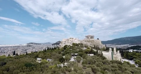 The Acropolis of Athens 4K Aerial View Stock Footage 80919953