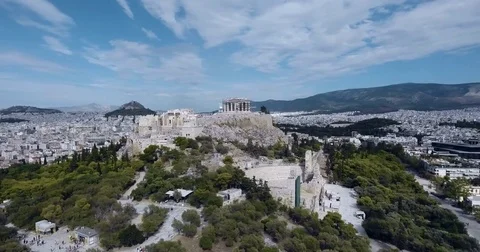 The Acropolis of Athens 4K Aerial View Stock Footage 80920144